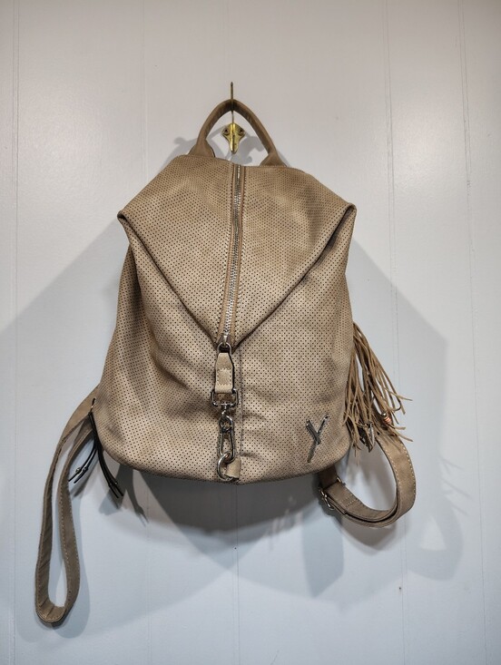 Suri Frey Handbags - Suri Frey Romy Backpack Purse in Light Beige Large 13x13 Vegan Leather